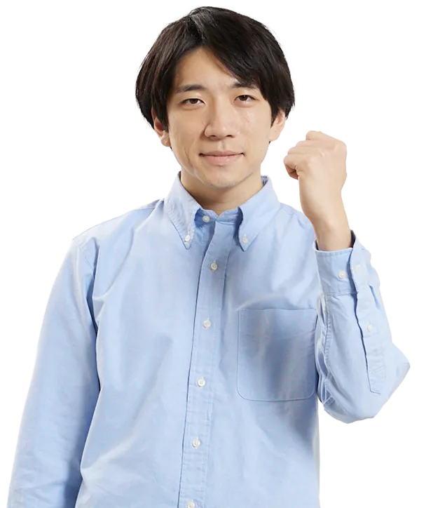 ガッツポーズをする男性