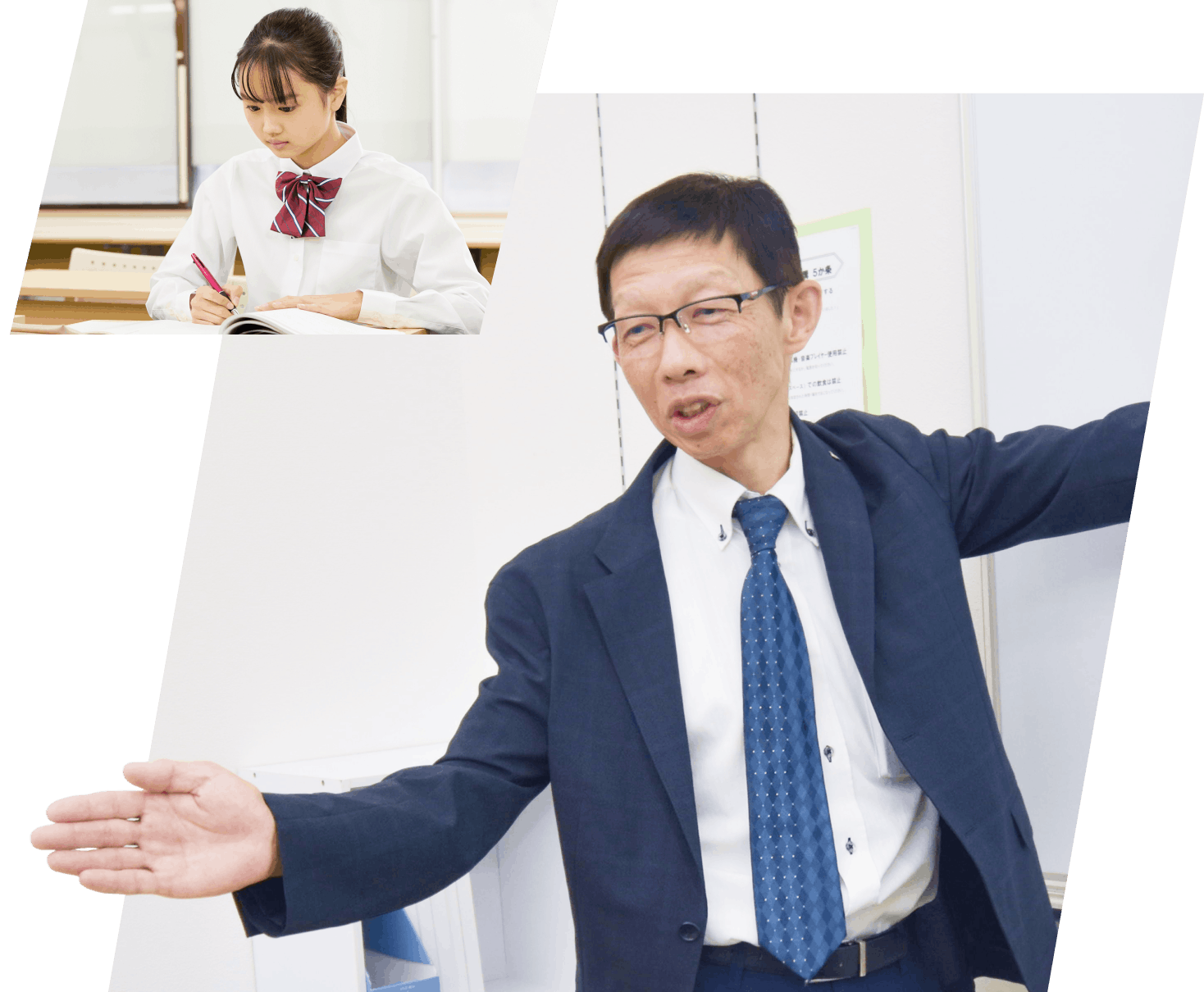 夏期講習を受ける生徒と教える先生